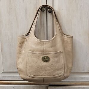 Coach Ergo Legacy XL Tote Camel Tan HTF 2007 Stripe Lining Hang Tag 11640